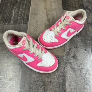 New Nike Dunk Low TD Size 10c Toddler Baby Fuchsia White FB9107-102